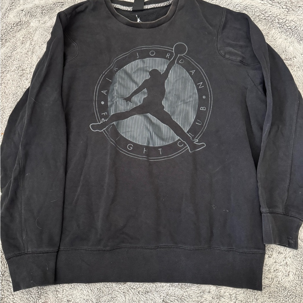 Jordan Black Crewneck Sweater with Graphic Design